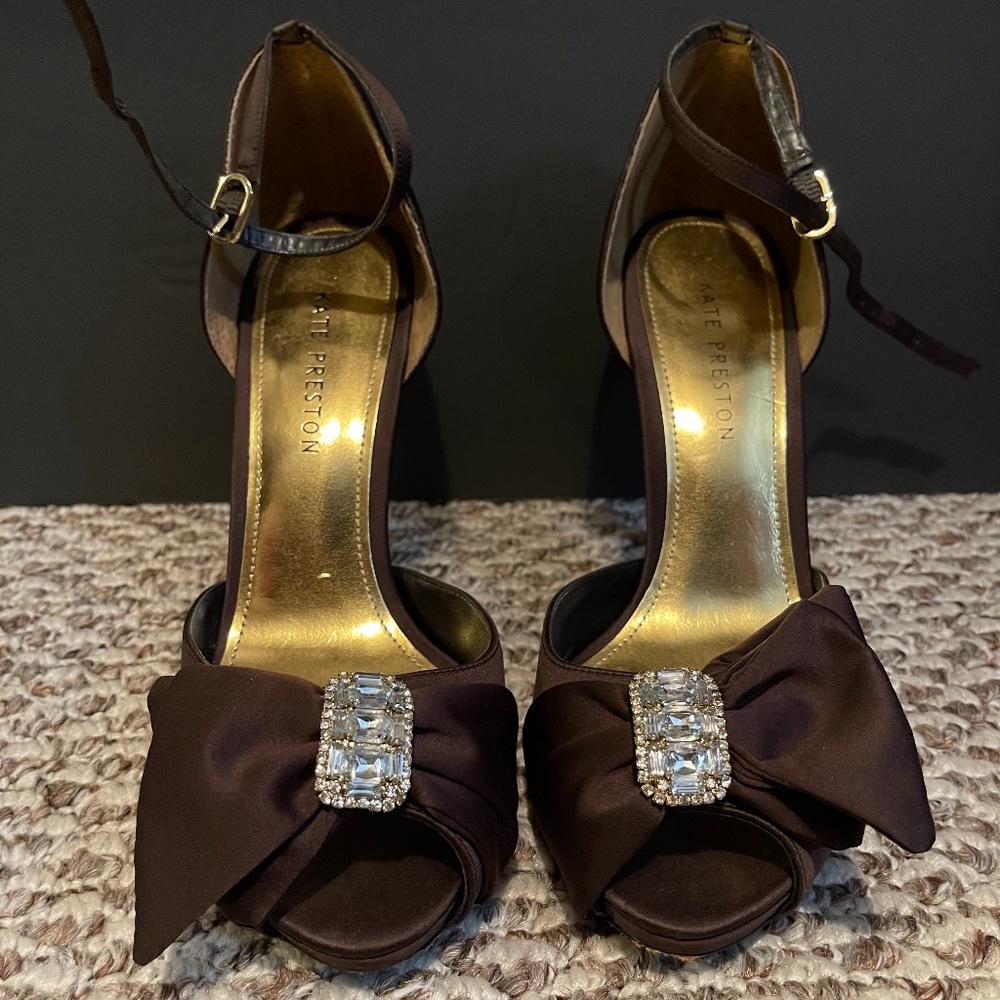 Satin Open Toe Dress Shoe